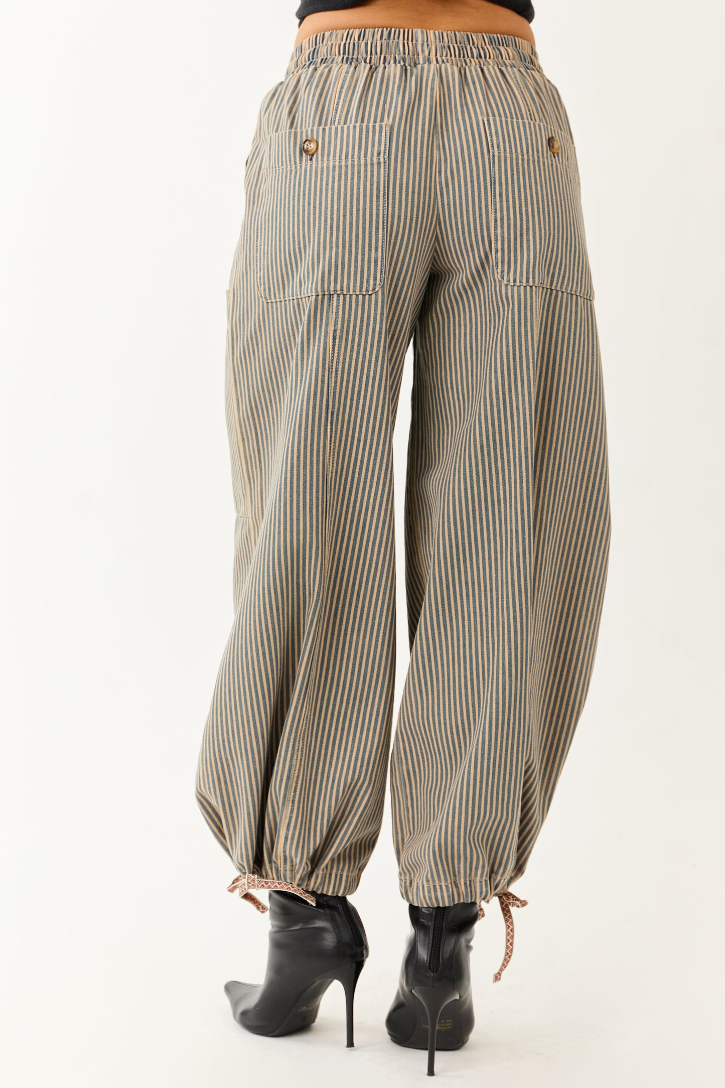PRE-ORDER Copper and Ocean Striped Wide Leg Denim Pants SHIP ETA 10/15