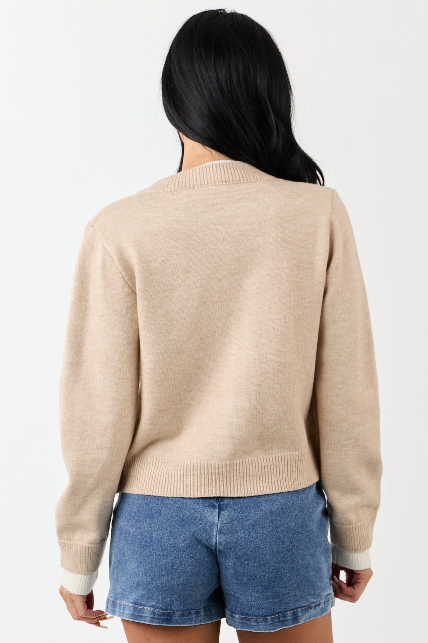 Entro Desert Sand And Vanilla Button Up Cardigan