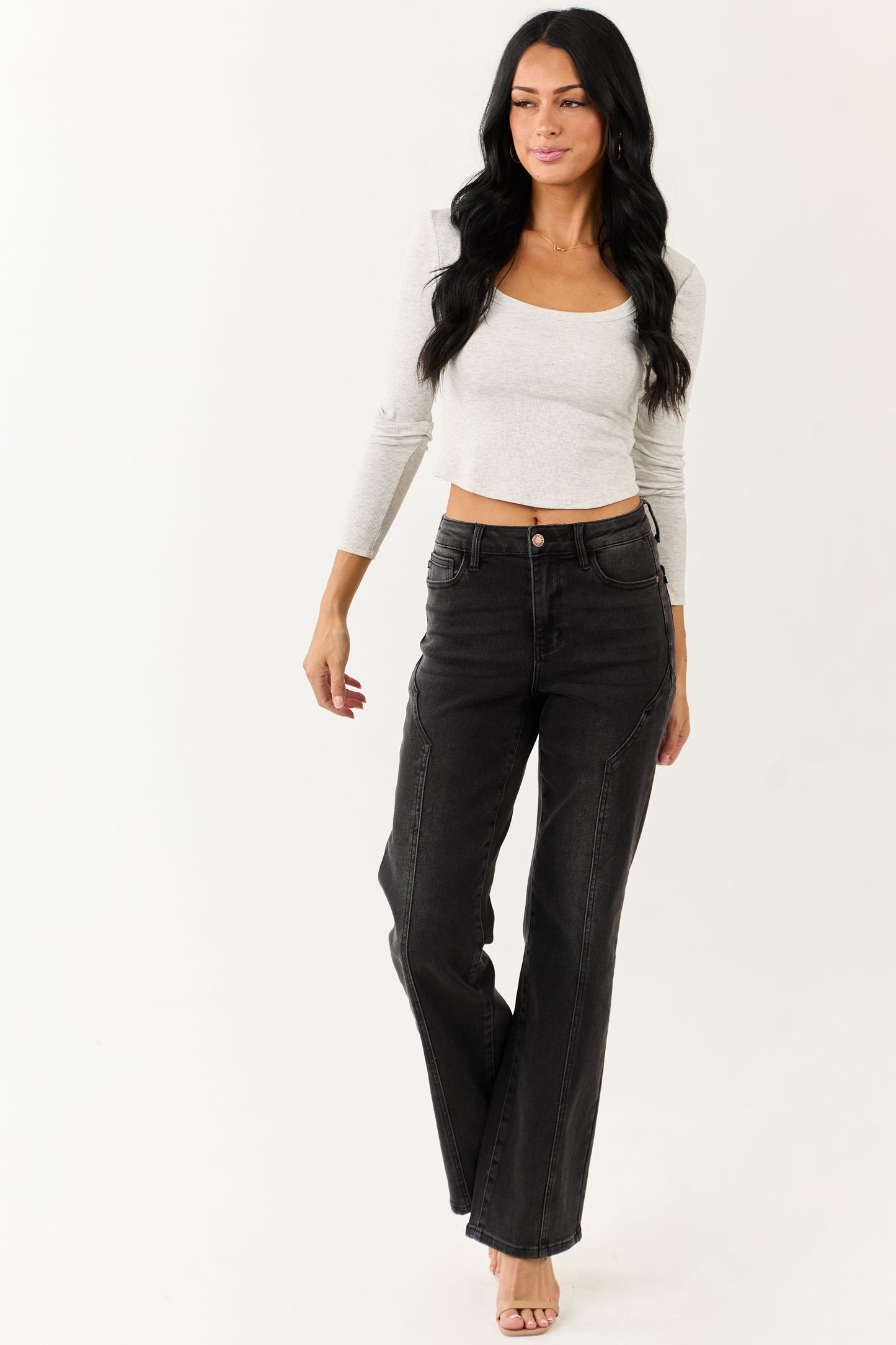 Judy Blue Black Washed Stretchy Straight Leg Jeans