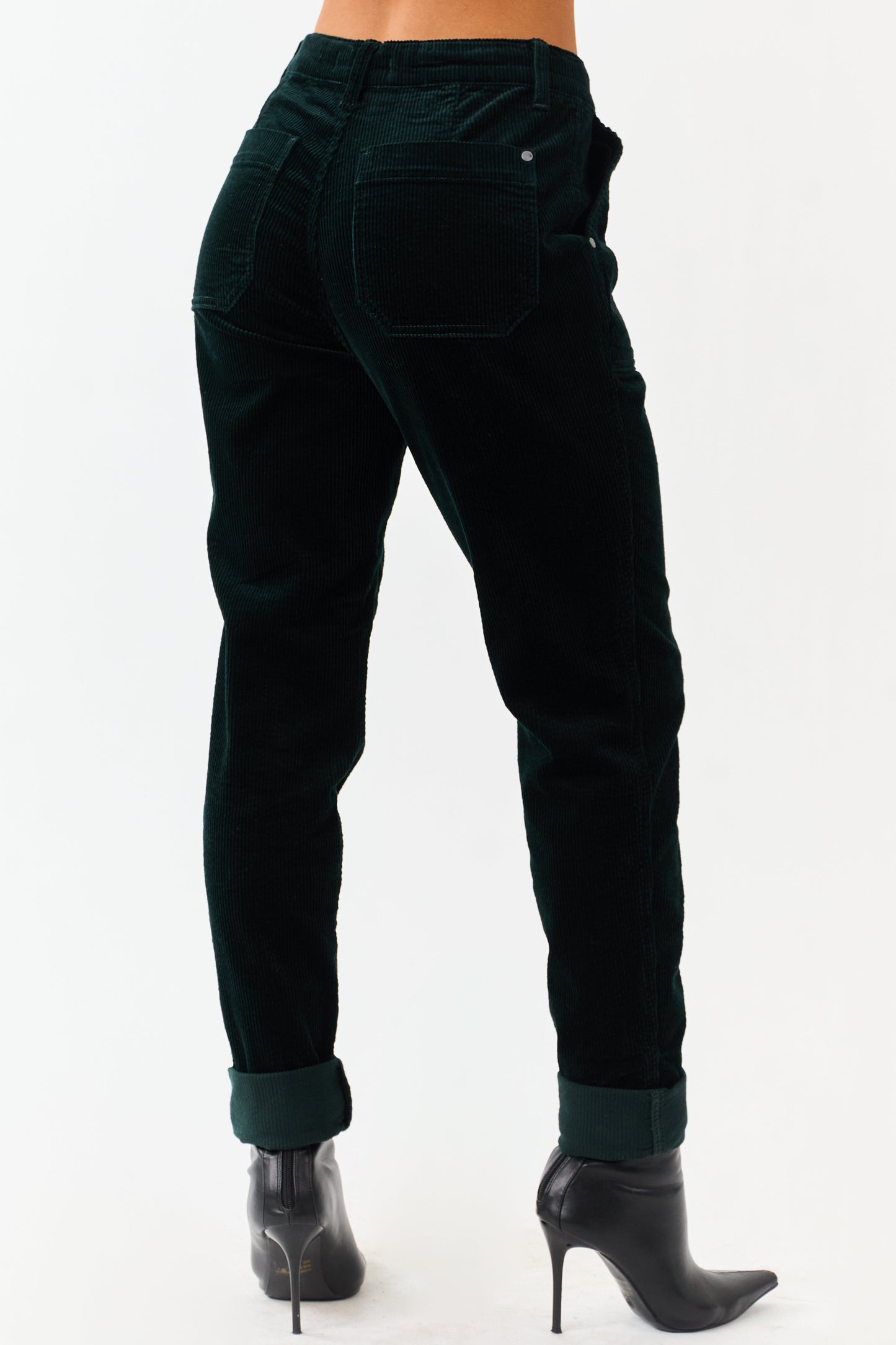 Judy Blue Forest Green Slim Straight Corduroy Pants