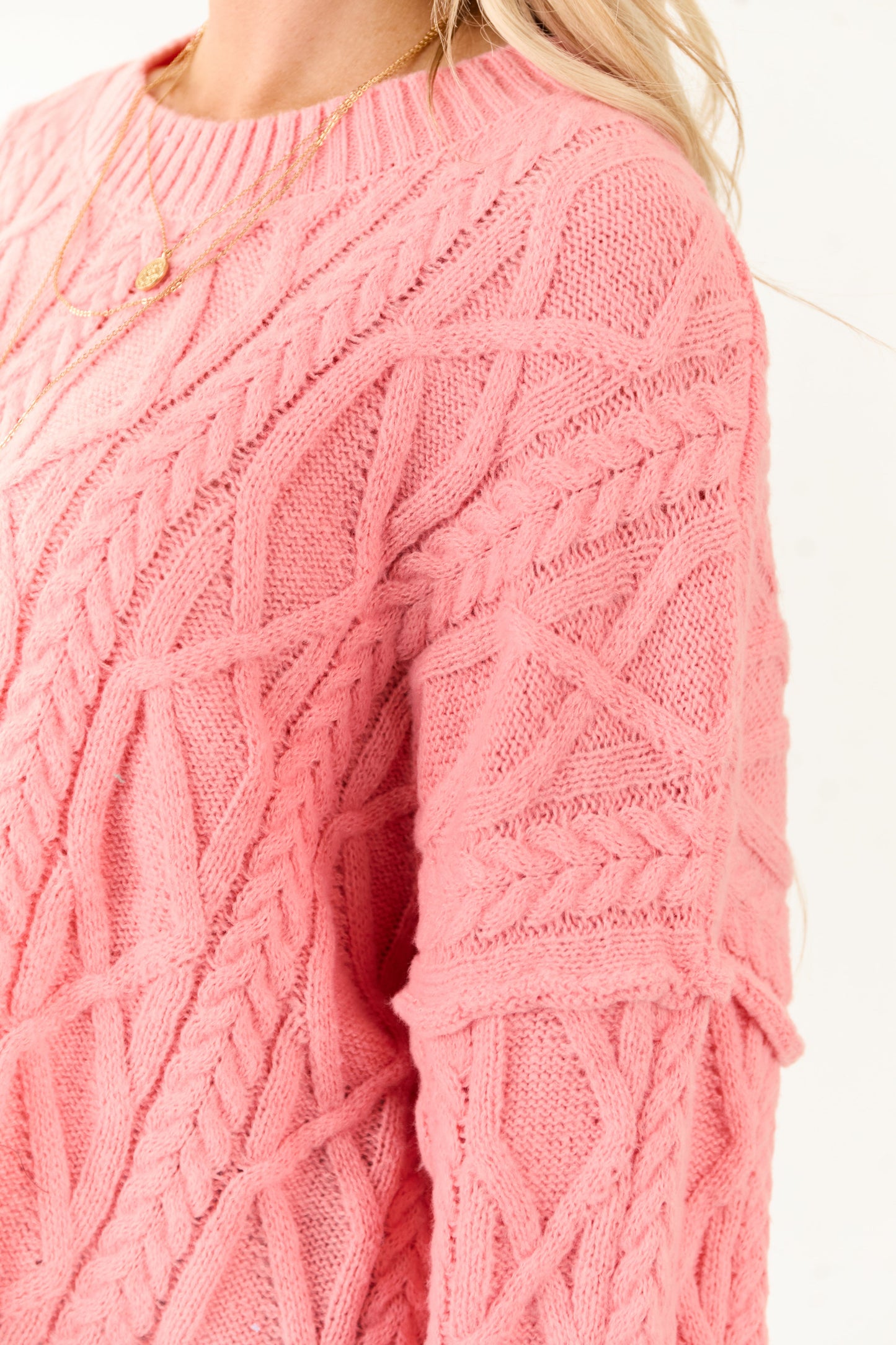 Lovelo Punch Cable Knit Relaxed Sweater