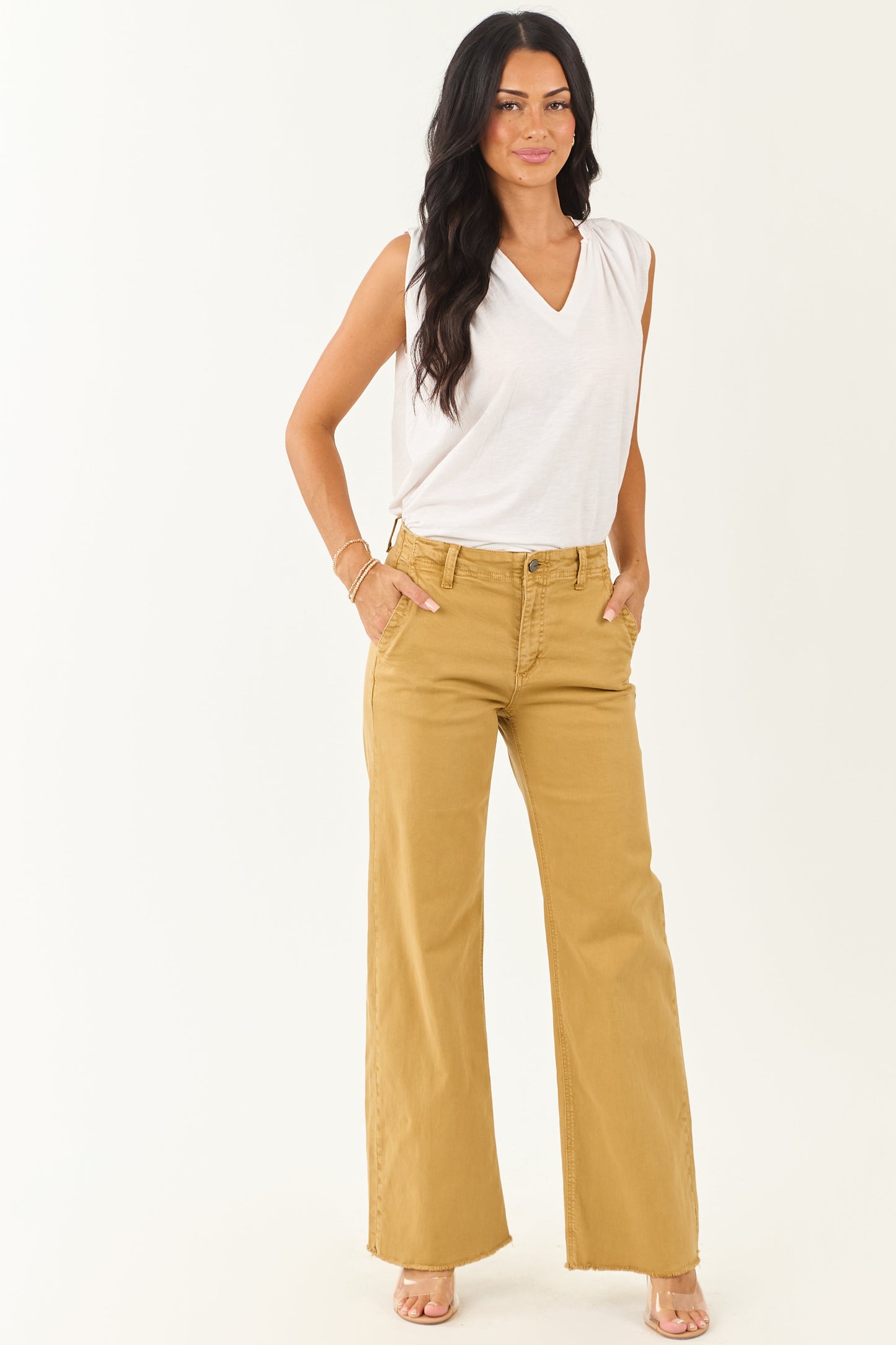 Mica Denim Desert Wide Leg High Rise Stretchy Jeans