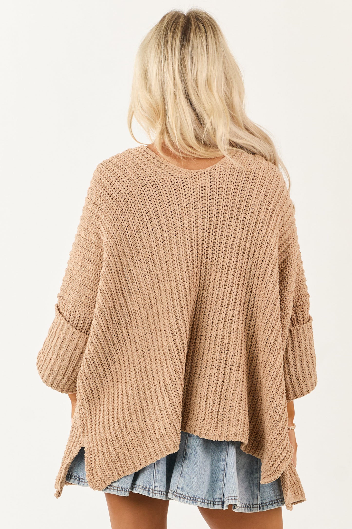 POL Brown Sugar 3/4 Sleeve Knit Cardigan