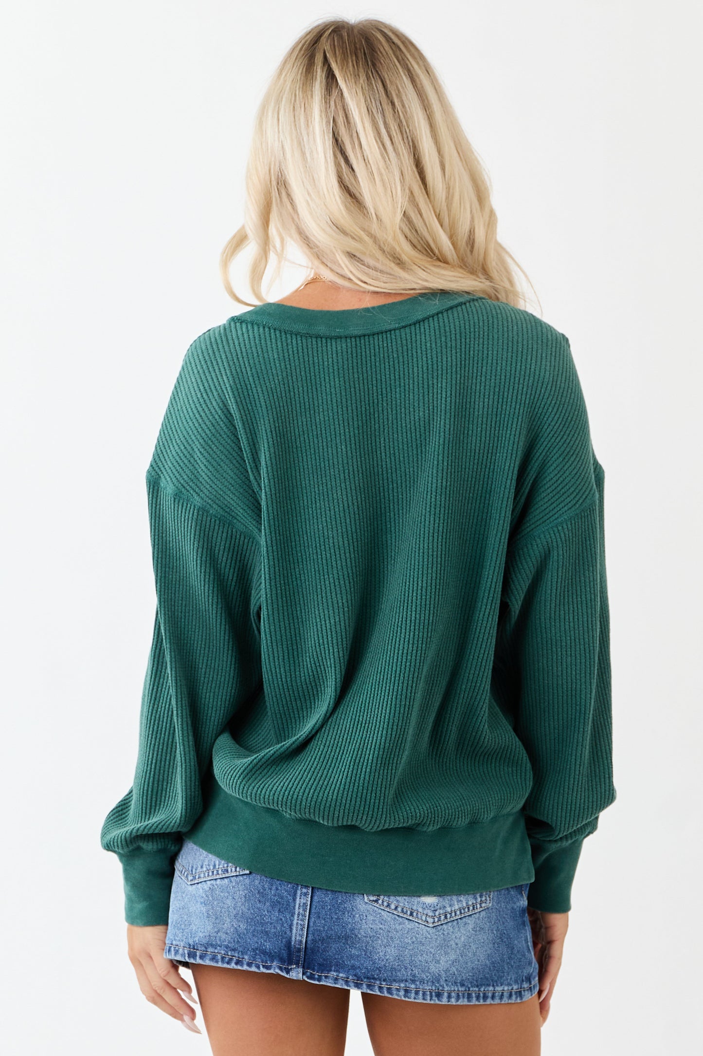 Pine Boat Neck Cotton Knit Relaxed Sweater