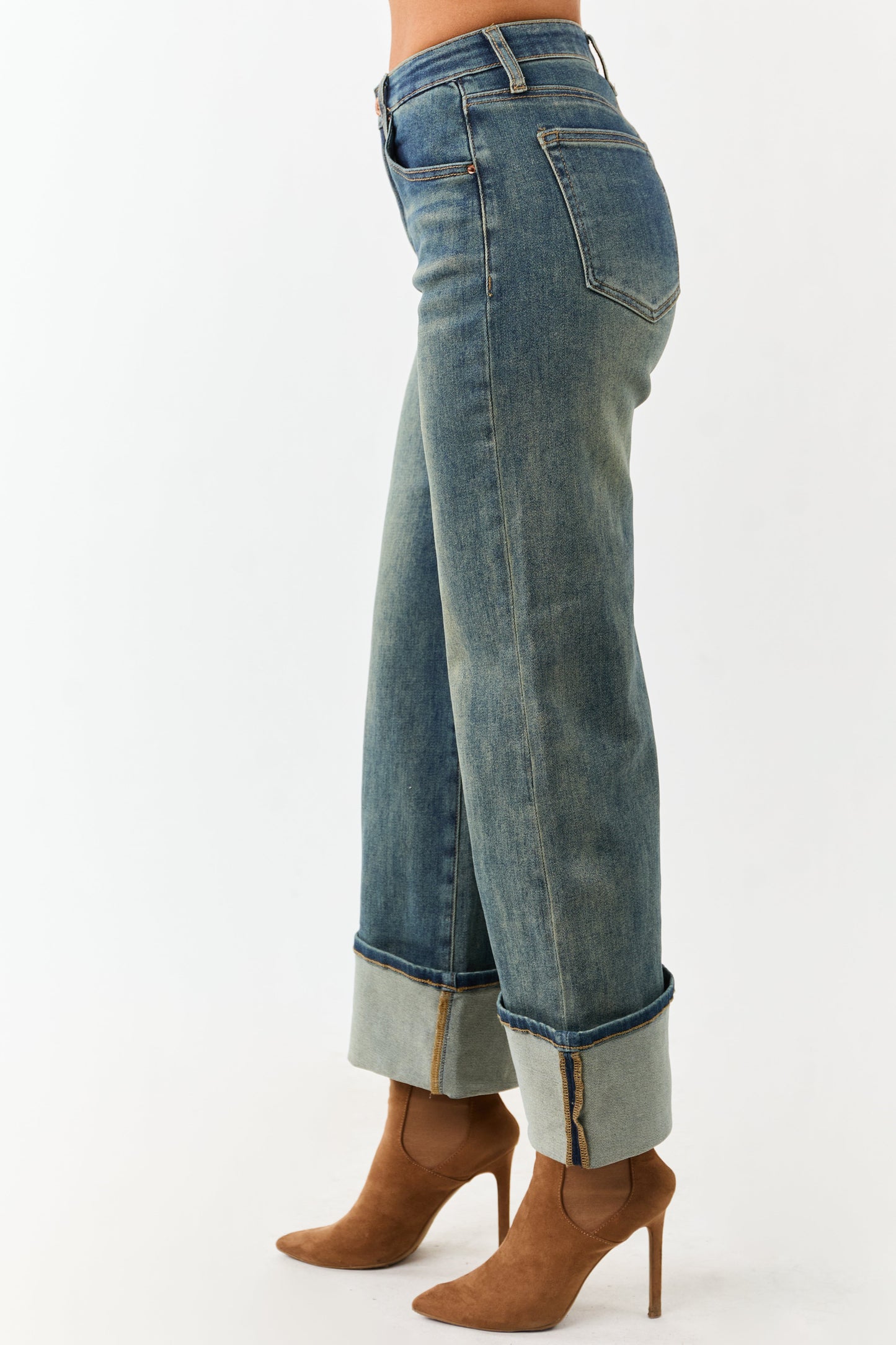 Saige Dark Vintage Tummy Control Stretchy Straight Jeans