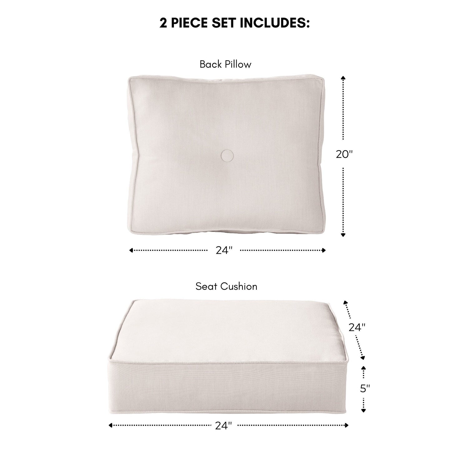 Sunbrella 2-Piece Premium Deep Seat Outdoor Cushion Set