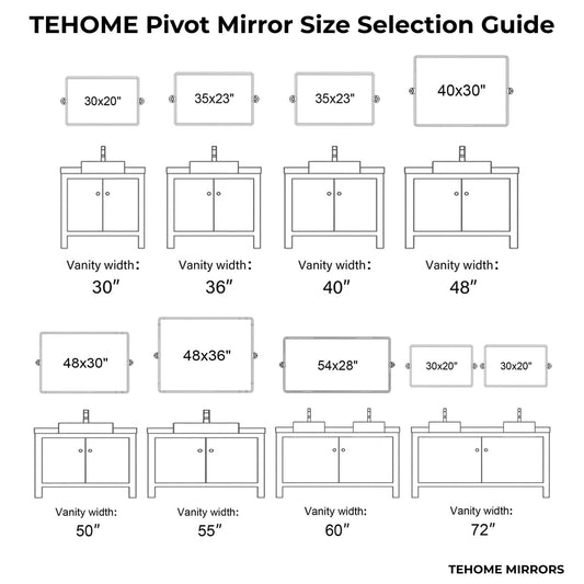 TEHOME Lutalo horizontal Beveled Bathroom / Vanity Mirror