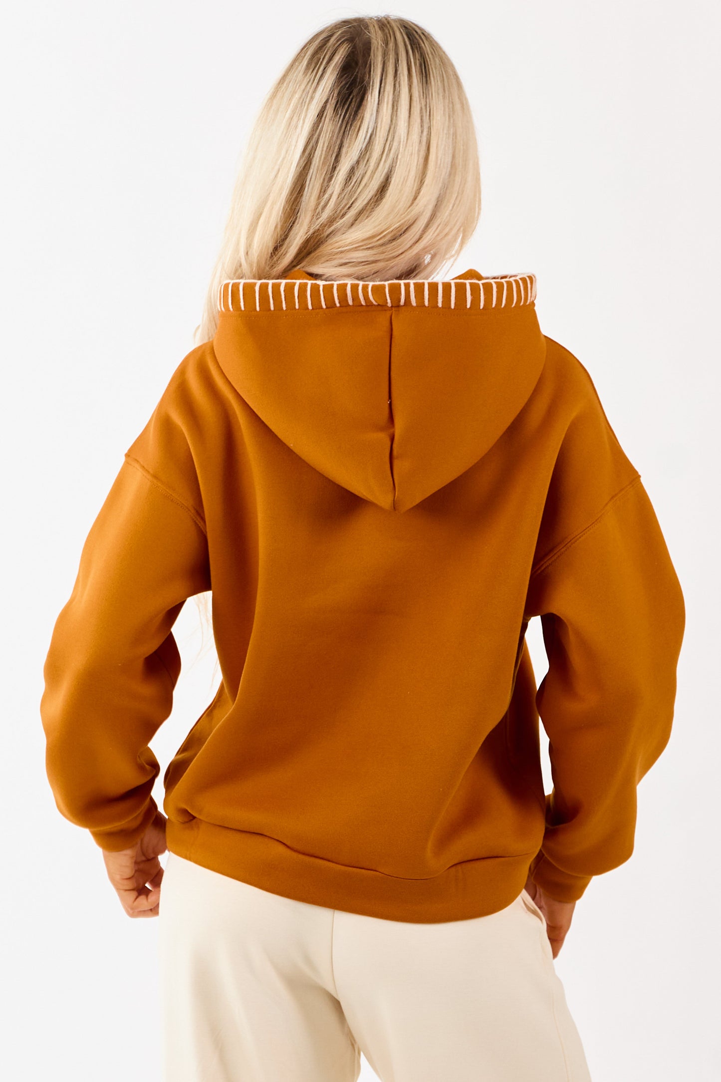 Tawny Pumpkin Graphic Relaxed Fleece Hoodie