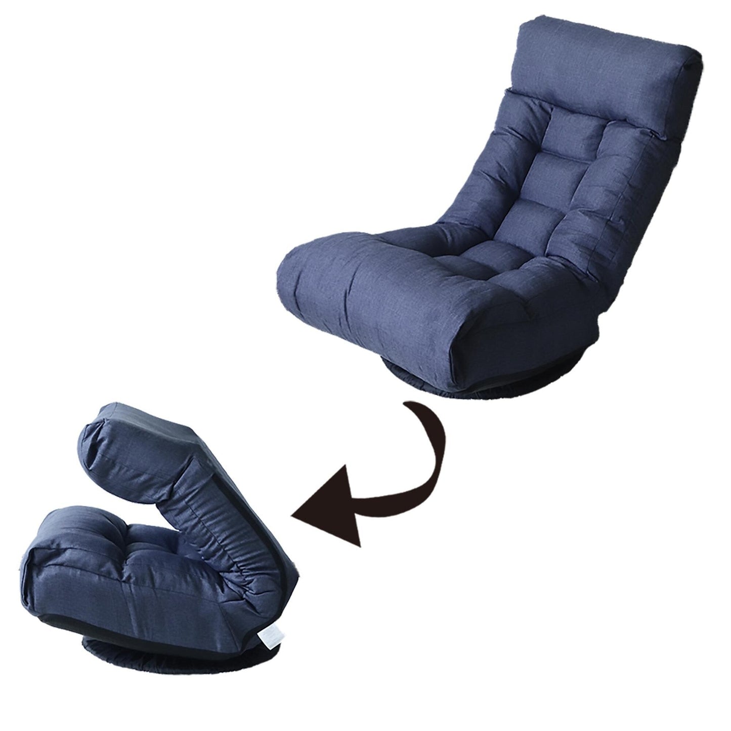 Upholstered Armless Recliner Set with Ottoman and Adjustable Headrest