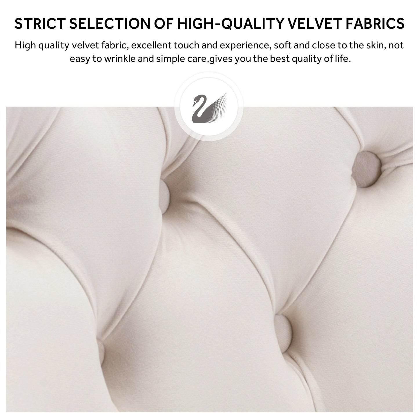 Upholstered Tufted Velvet Dining Chair with Solid Wood Legs Set of 6