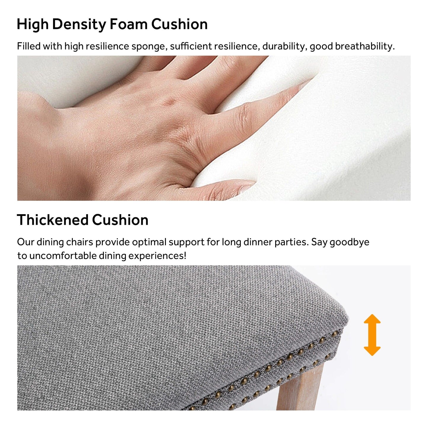 Upholstered Tufted Velvet Dining Chair with Solid Wood Legs Set of 6