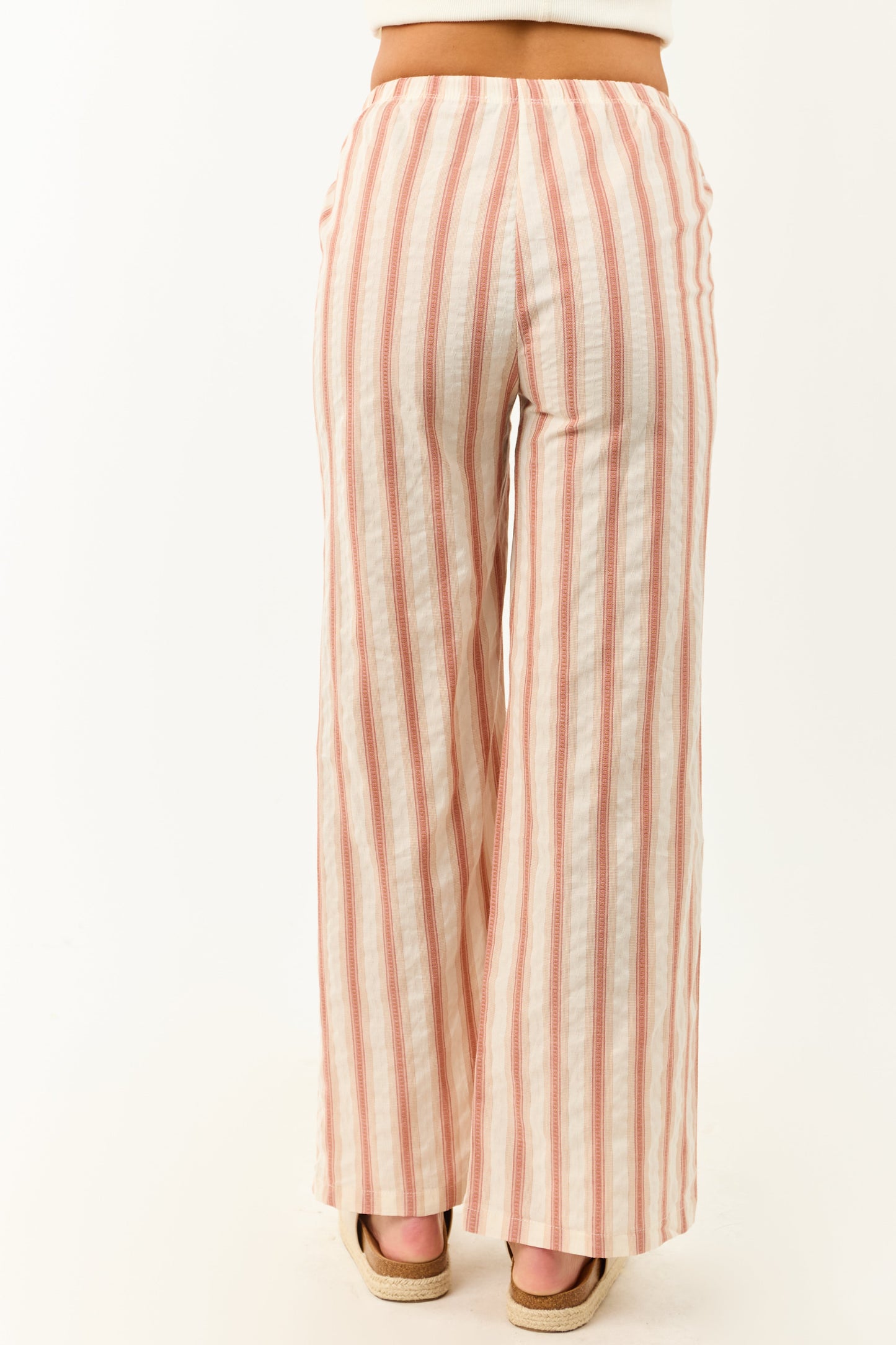 Vanilla Striped Lightweight Cotton Flowy Pants