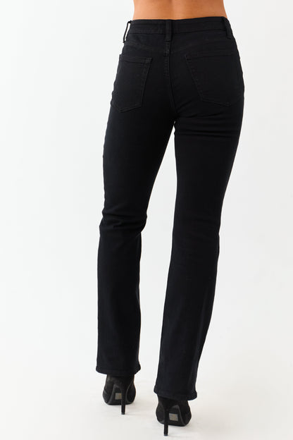 Black High Rise Stretchy Bootcut Jeans