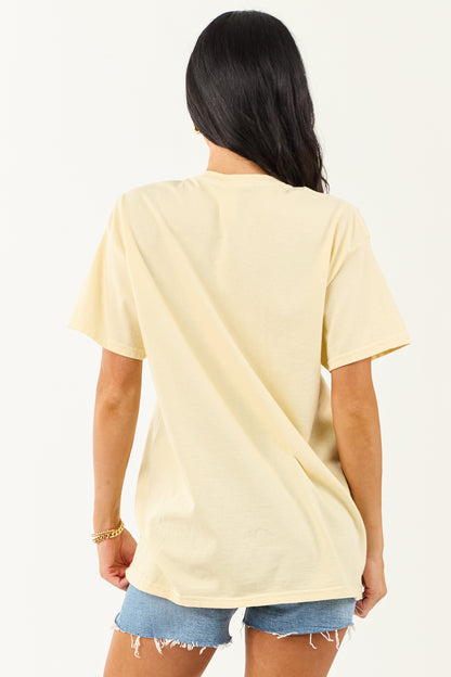 Buttercream Beachy Embroidery Relaxed Tee