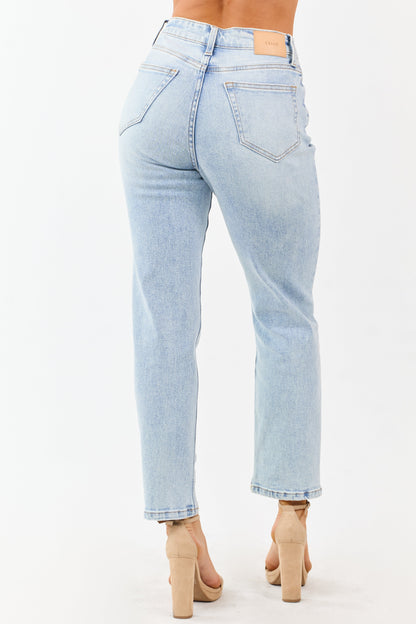 Cello Light Acid Wash Stretchy Straight Jeans