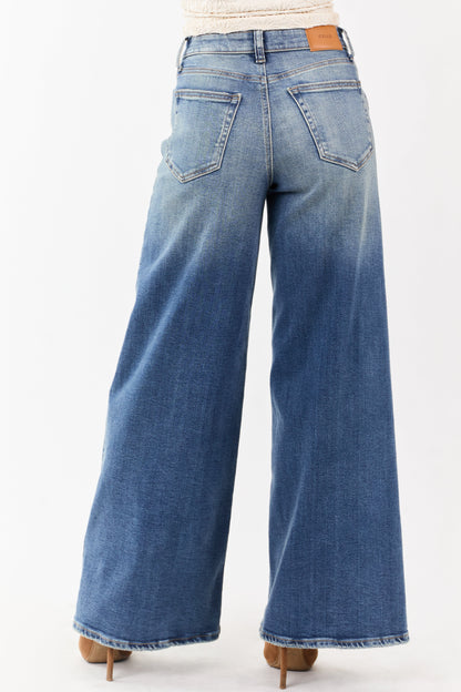 Cello Medium Wash Wide Leg Stretchy Jeans