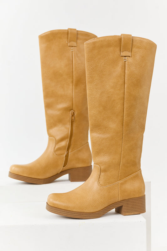 Chinese Laundry Copper Faux Leather Tall Boots