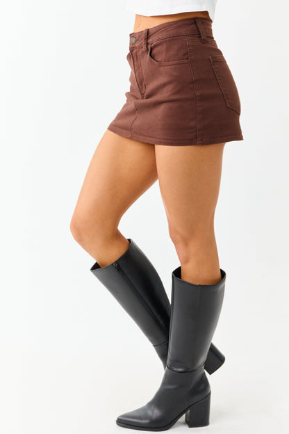 Cocoa Soft Stretchy Denim Mini Skort