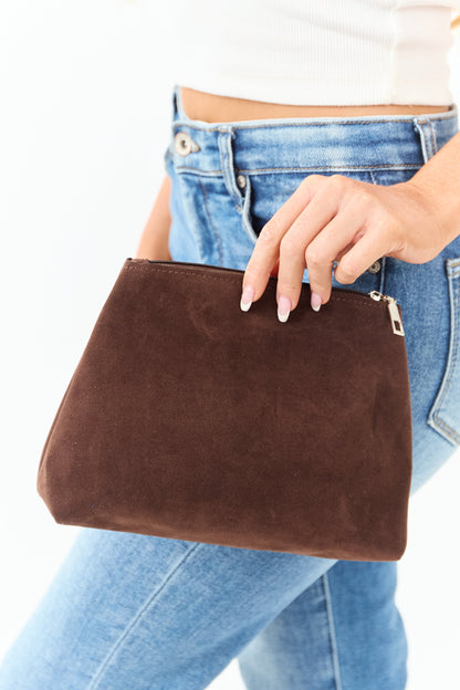 Cocoa Suede Tiered Fringe Tote Bag