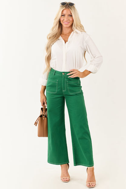 Entro Jade High Rise Wide Leg Denim Pants