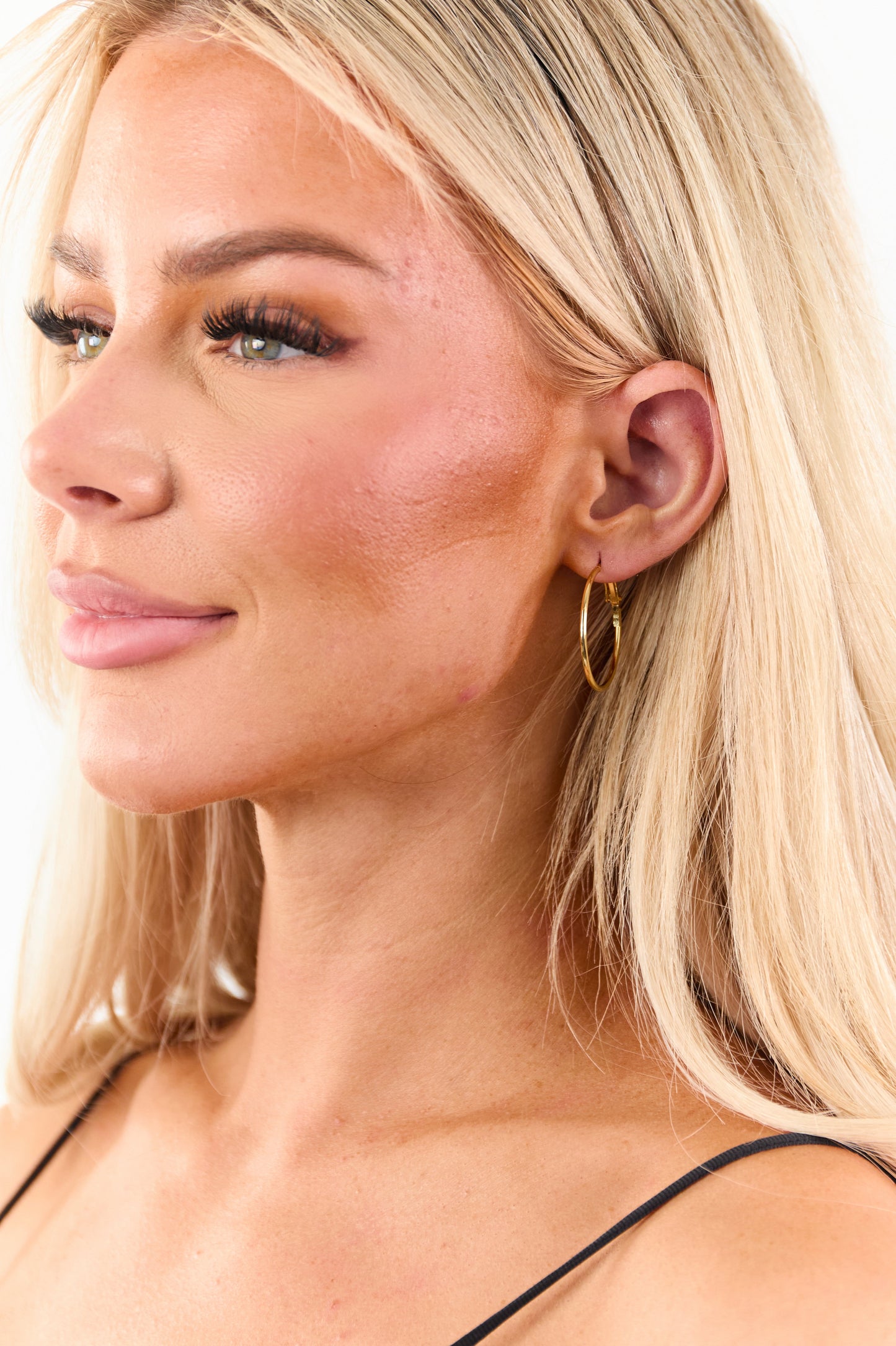 Gold Latch Back Hoop Earrings