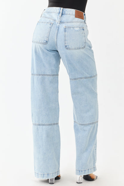 Hidden Light Wash High Rise Relaxed Straight Jeans