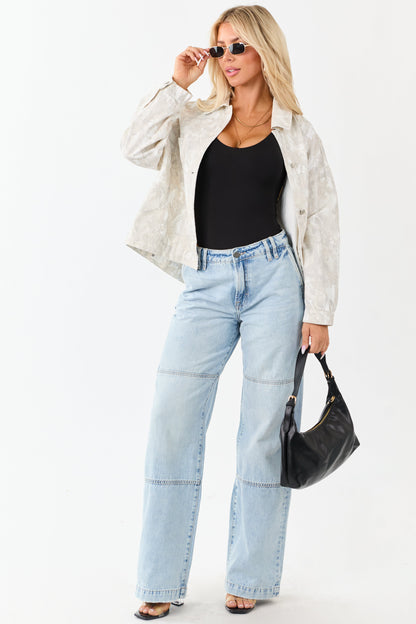Hidden Light Wash High Rise Relaxed Straight Jeans