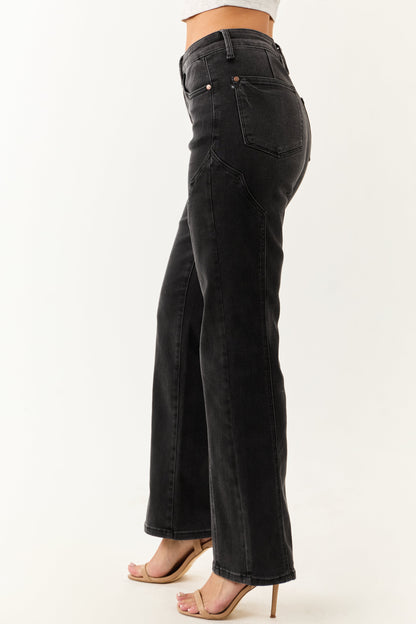 Judy Blue Black Washed Stretchy Straight Leg Jeans