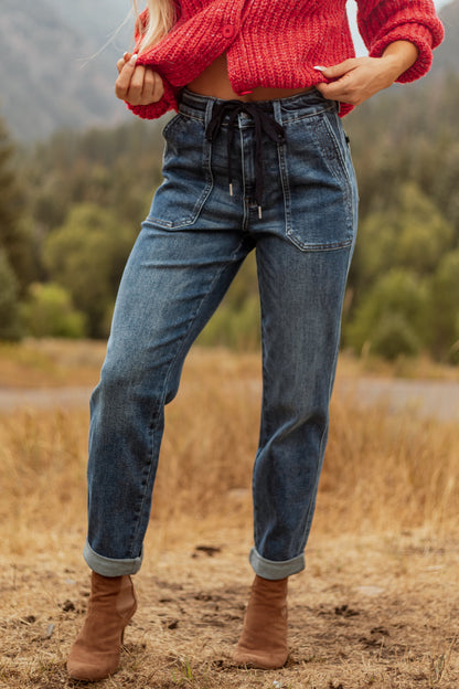 Judy Blue Dark Wash Stretchy Jogger Style Jeans