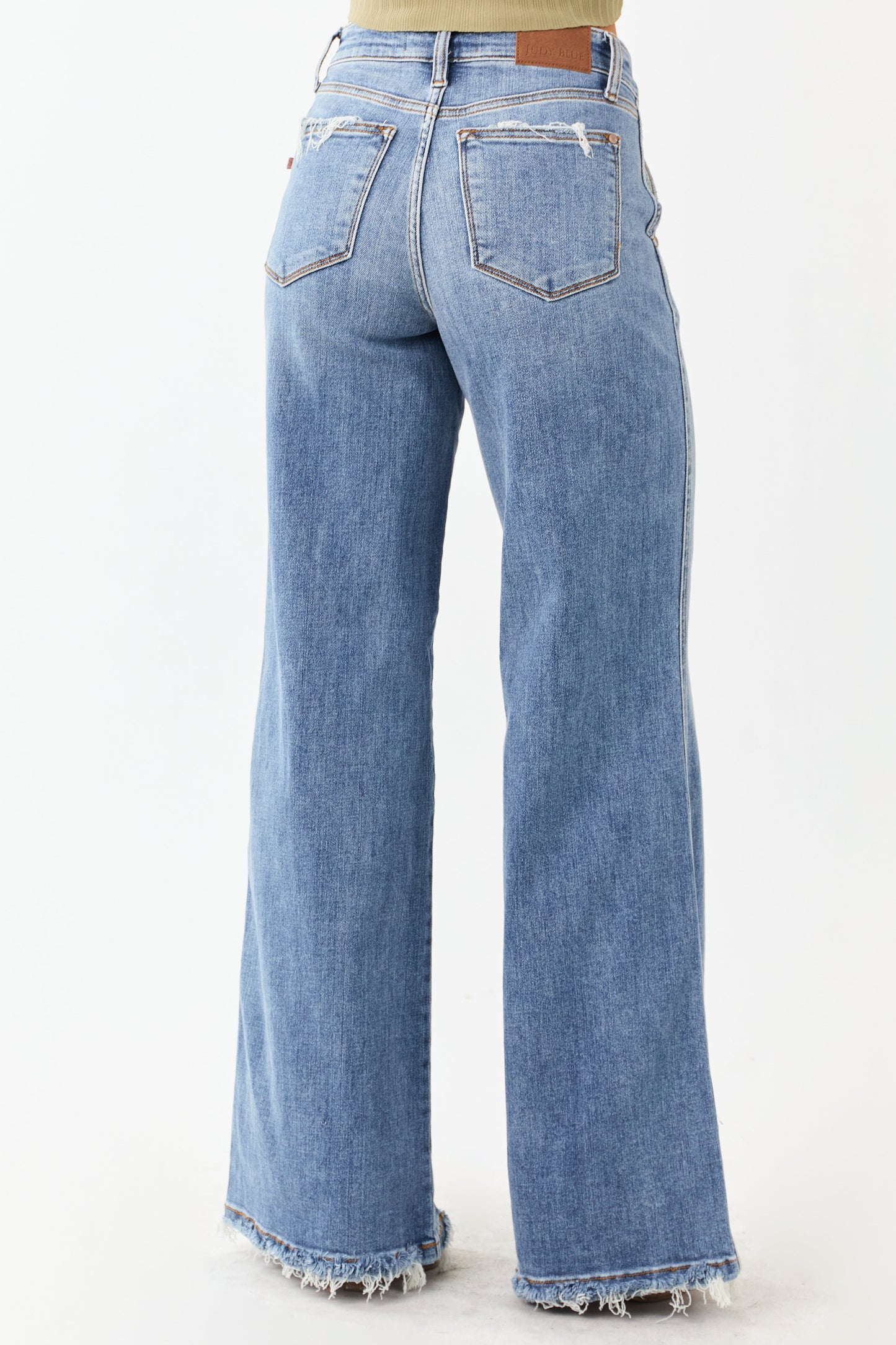 Judy Blue Medium High Rise Retro Wide Stretchy Jeans