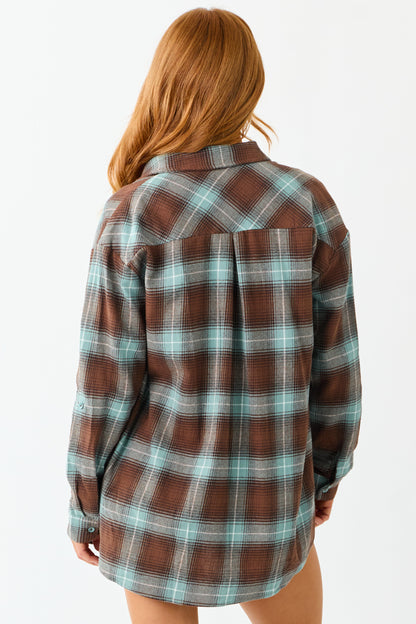 Juniper Plaid Flannel Long Sleeve Cotton Top