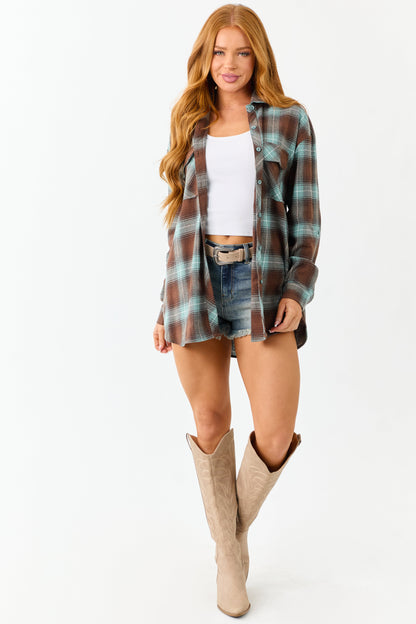 Juniper Plaid Flannel Long Sleeve Cotton Top