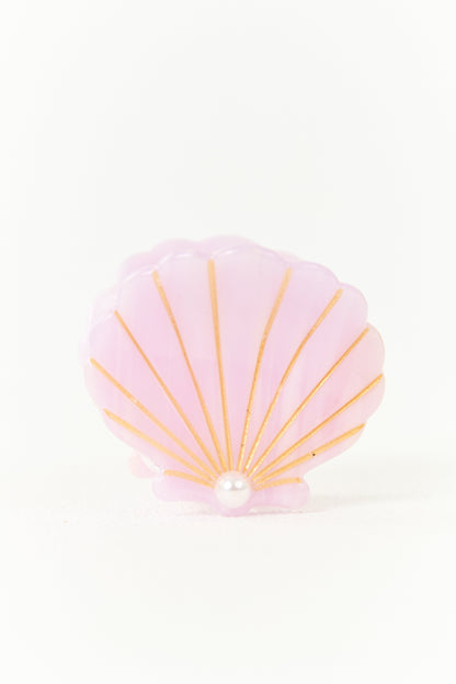Light Mauve Pearl Detail Seashell Claw Hair Clip