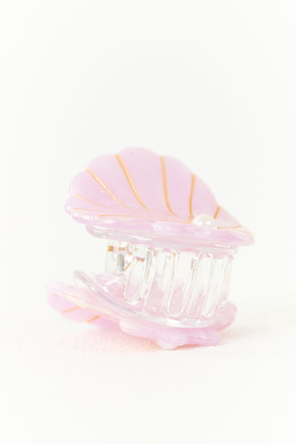 Light Mauve Pearl Detail Seashell Claw Hair Clip