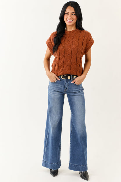 Lovelo Cinnamon Cable Knit Sweater Vest