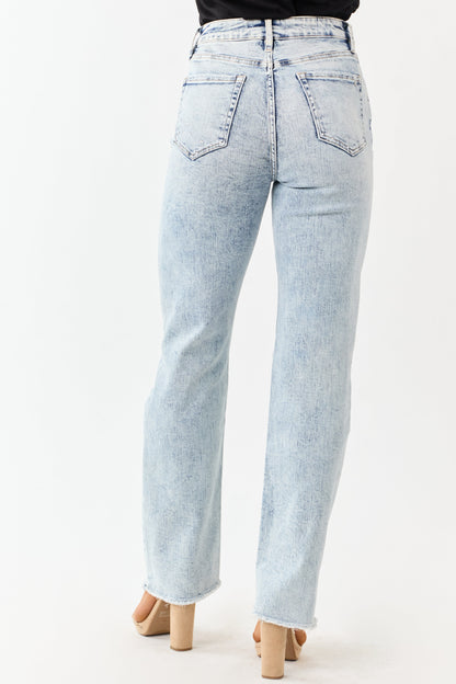 Mica Denim Rhinestone Stretchy Straight Jeans