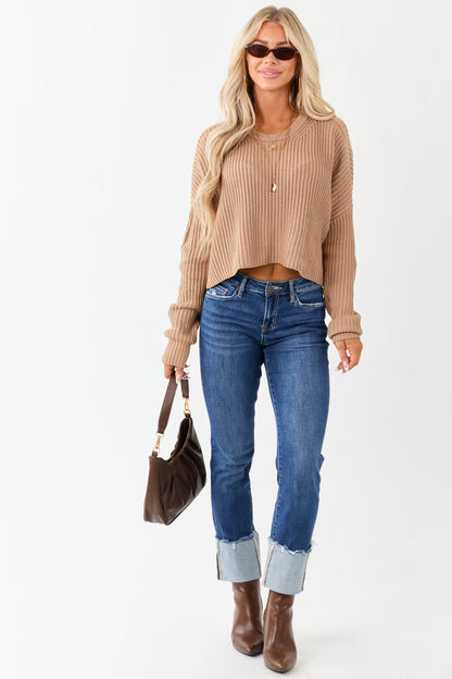 Mica Denim Stretchy Cuffed Slim Straight Jeans
