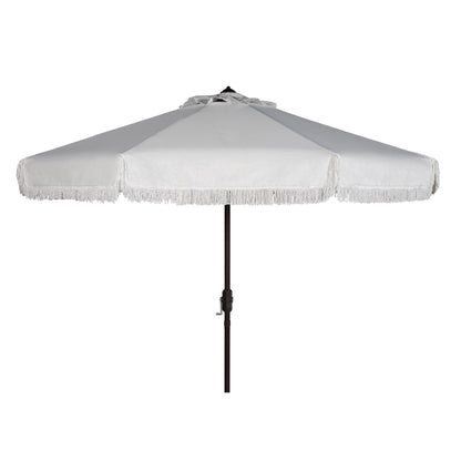 SAFAVIEH Ronette Fringe 9 Ft Crank Outdoor Umbrella