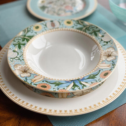 STP Goods Morris Garden Bone China Dinnerware Set of 24 for 6