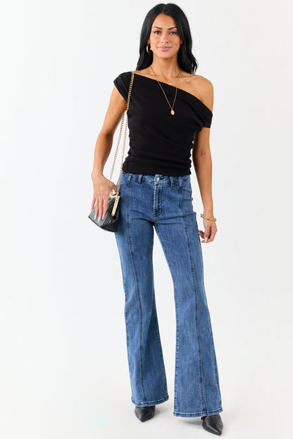 Saige Medium Dark Wash Flare Leg Stretchy Jeans