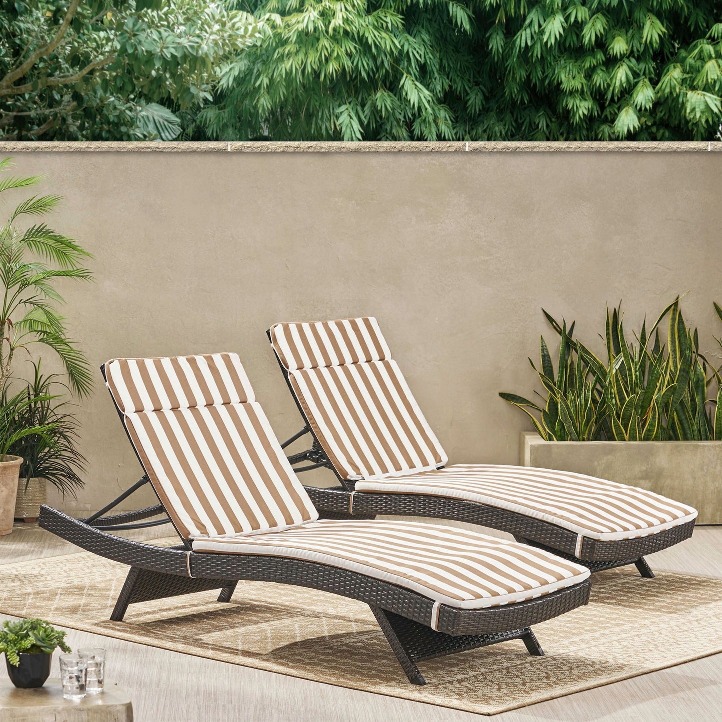 Salem Outdoor Cushion Set for Chaise Lounge - Cushions only (Set of 2) by Christopher Knight Home - 79.25L x 27.50W x 1.50H