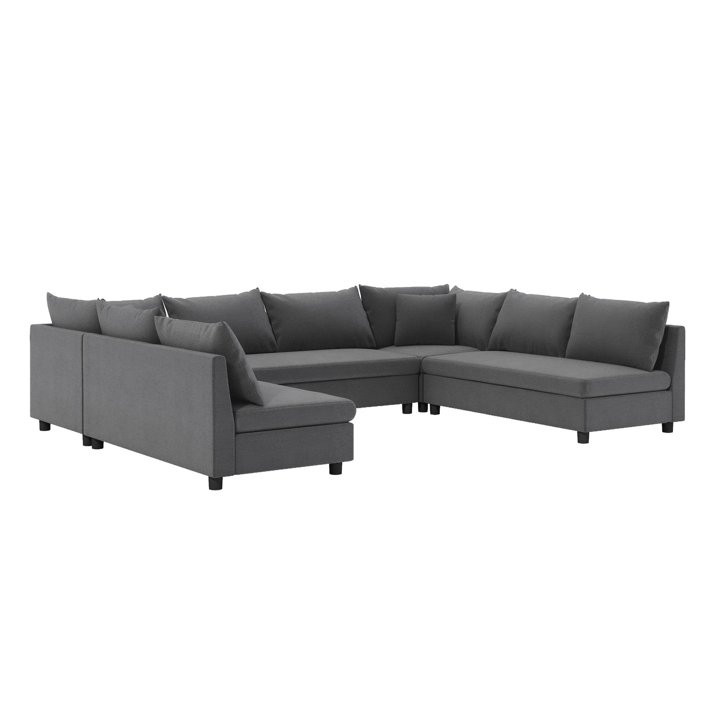 Sectional Sofa,Reversible U Shaped Chenille Couch Set,Free Combination,Oversized 8 Seat Convertible Sofa