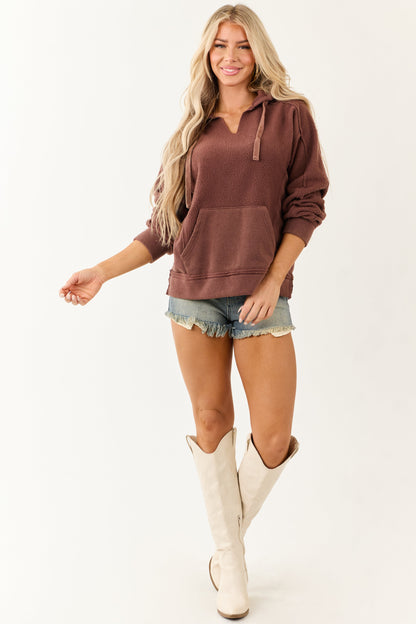 Sienna Long Sleeve Soft Textured Knit Hoodie