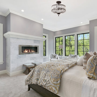 Silver Orchid Furey Bronze/Gold Tiered Glass Semi-flush Lighting Fixture - 14.75L x 14.75W x 15.25H