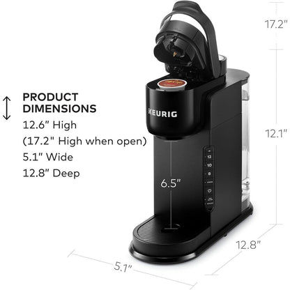 Single Serve K-Cup Coffee Maker, 3 Brew Sizes, Strong Brew, 42oz Reservoir, Black