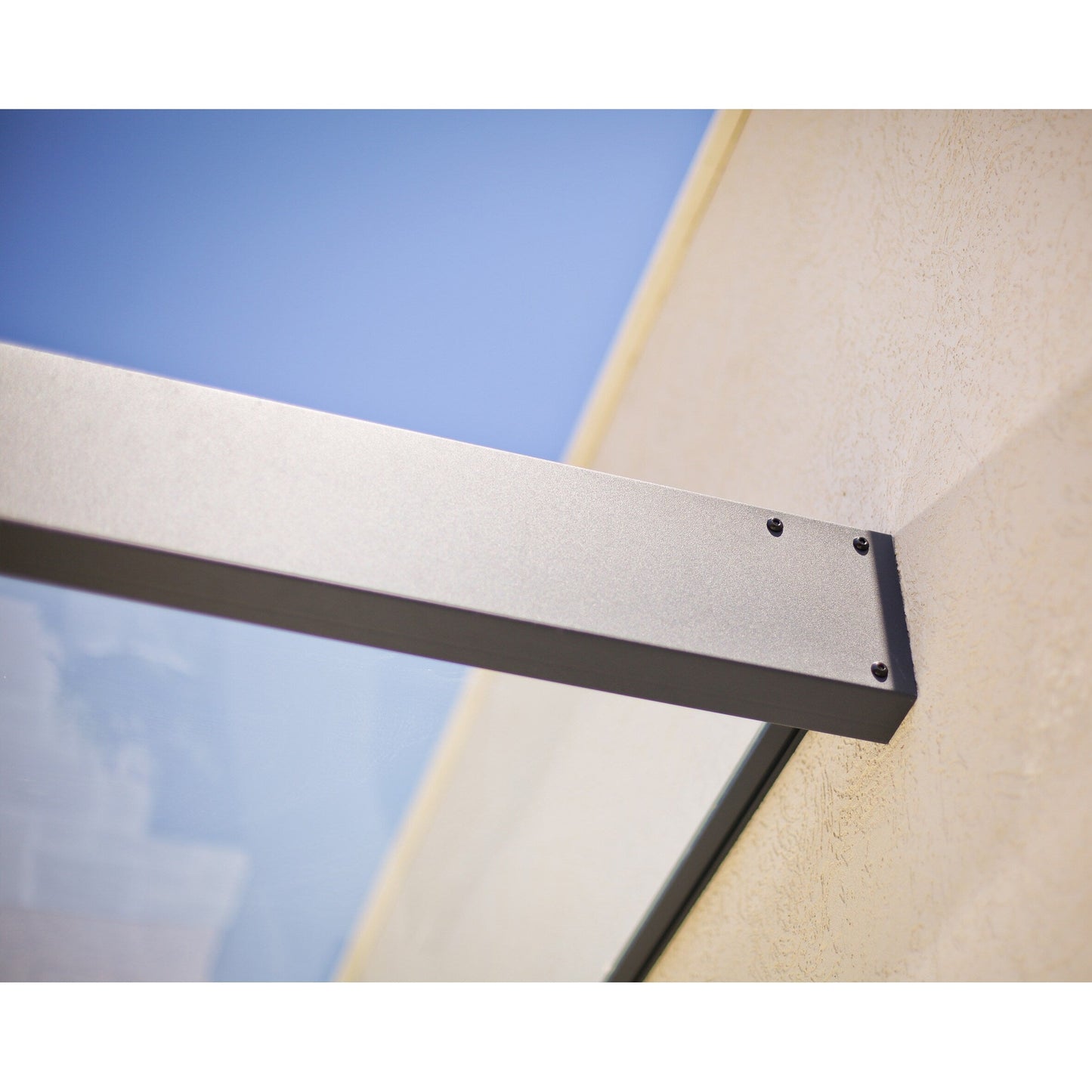 Sophia 3 ft. Grey Clear Door and Window Awning