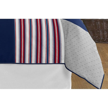 Sweet Jojo Designs Red, White and Blue Baseball Patch Sports Collection Boy 3-piece Full / Queen-size Comforter Set