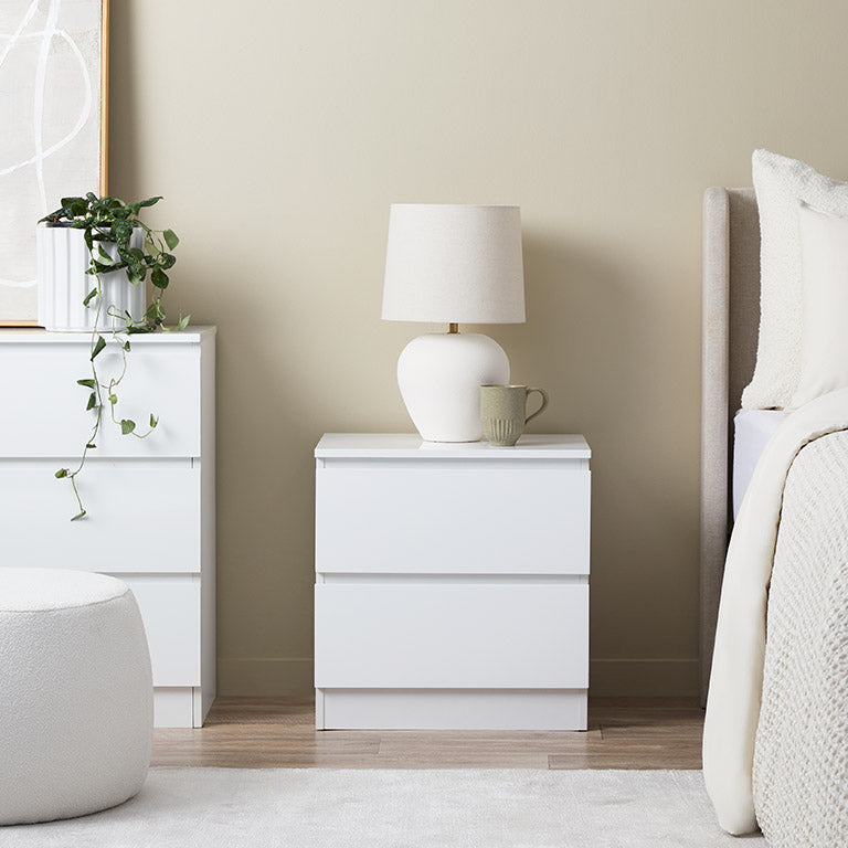 Jolt Bedside Table - White