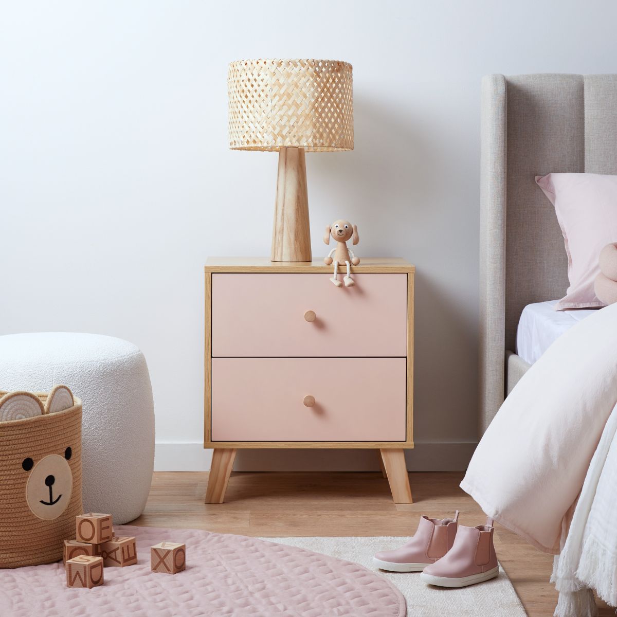 Aspen Bedside Table - Pink