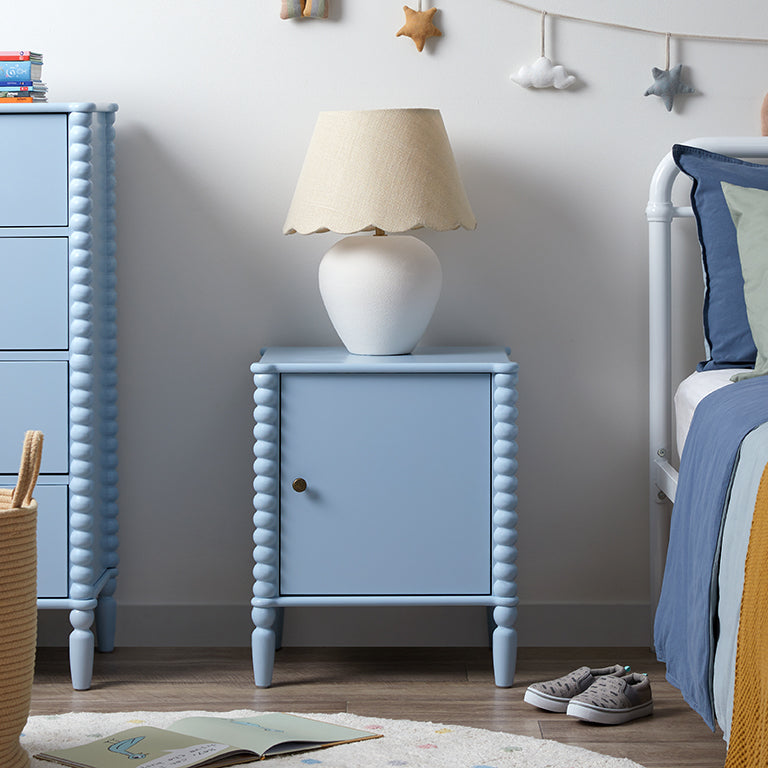 Betti Bobbin Bedside Table - Ice Blue